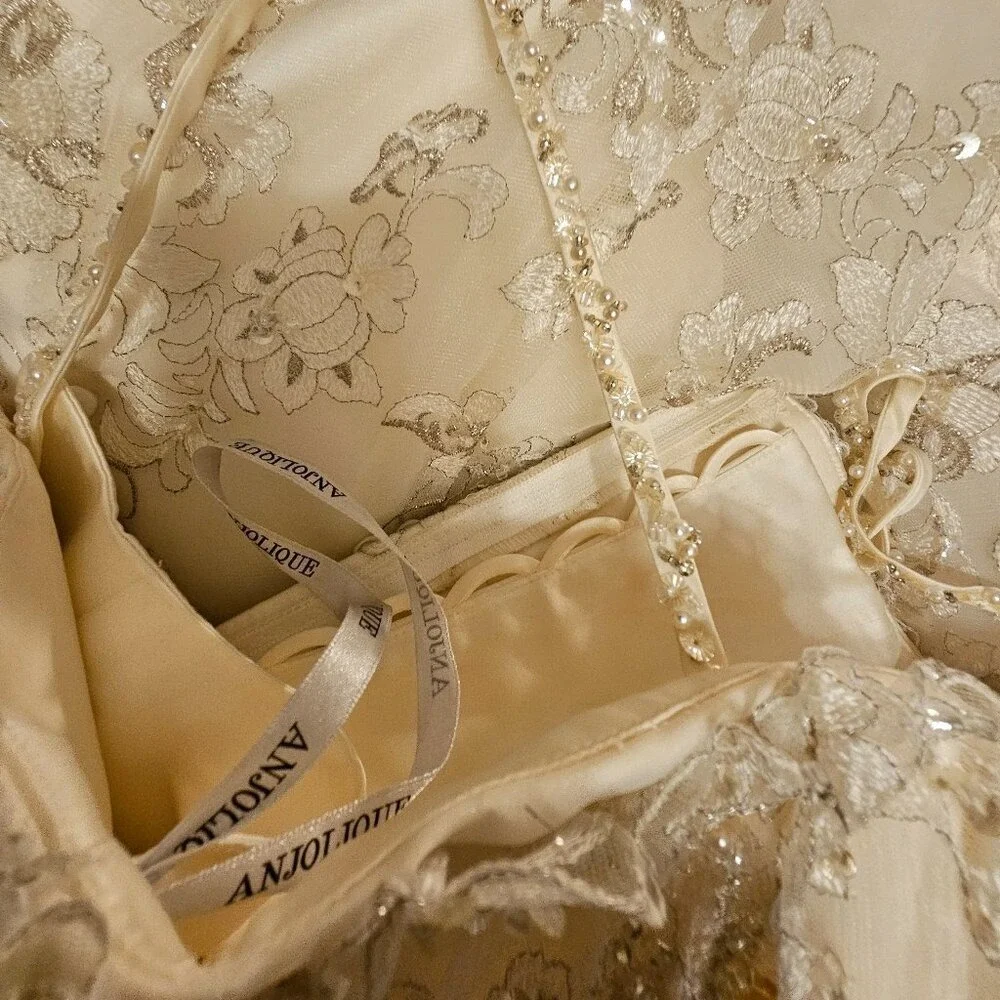 Anjolique‎ Ivory Strapless Wedding Dress 8